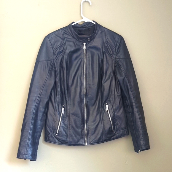 Danier Black Leather Jacket - Picture 1 of 8